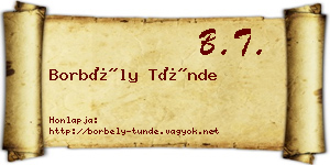 Borbély Tünde névjegykártya