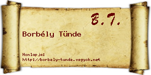 Borbély Tünde névjegykártya